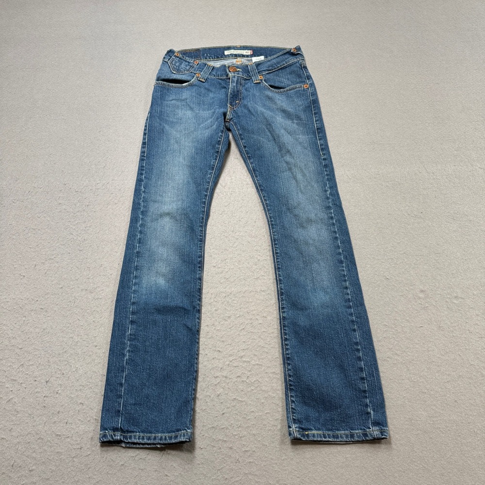 Y2K Levi's 504 Jeans Women's 4 Blue Med Wash Denim Low Rise Slough Straight Leg